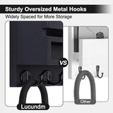Lucundm Key and Mail Holder Wall Mount, Key Hanger with Long Storage Box and 5 Hooks for Coat, Dog Leash, Home Decor Rack, House Accessories, Entry Way Organizer 11.8”W x 7.8”H x 3.2”D Lucundm