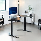 VIVO Electric Corner L-Shaped 55 x 55 in Standing Desk, Memory Height Adjustment, Black Top Black Frame, DESK-E1L110B VIVO