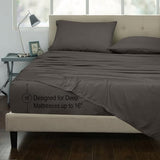 ROYALE LINENS 300 Thread Count 100% Long Staple Combed Cotton Sheet Set - 4 Piece Full Bed Sheets - 1 Fitted, 1 Flat, 2 Pillow Cases -Soft Cool & Crisp Sheet Set (Full, Grey) ROYALE LINENS