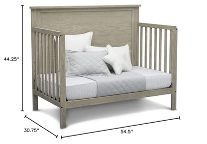 Delta Children Middleton 4-in-1 Convertible Baby Crib, Textured Limestone - WoodArtSupply