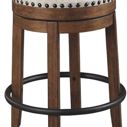 Signature Design by Ashley Valebeck Rustic Farmhouse 24.5” Counter Height Swivel Bar Stool, Brown Signature Design by Ashley