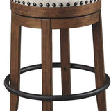Signature Design by Ashley Valebeck Rustic Farmhouse 24.5” Counter Height Swivel Bar Stool, Brown Signature Design by Ashley