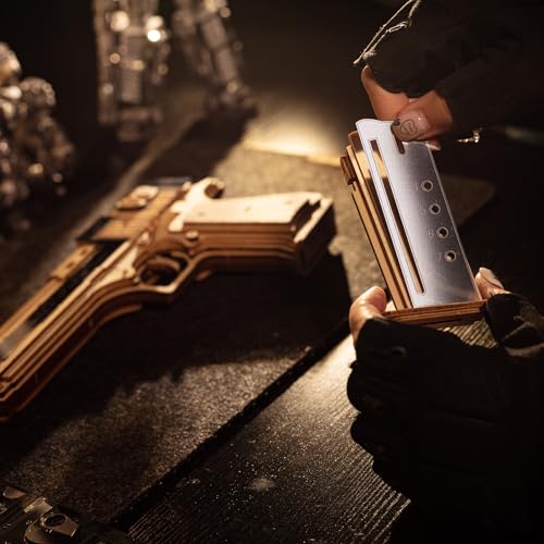 MU 3D Wooden Puzzle for Adults Model kit Building Wood Desert Eagle, Toy Wooden Puzzles Gun, DIY Kits for Men Gifts Birthday Collectible Hobbies Kit