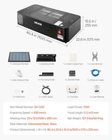 VEVOR 55W CO2 Laser Engraver, 20 x 12 in, Desktop CO2 Laser Engraver and Cutter Machine with 16MP Camera, Water Pump, Rotary Axis, Compatible with LightBurn CorelDRAW RDWorks, for Wood Acrylic Glass VEVOR