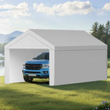 VEVOR Carport Replacement Canopy Cover, 13 x 20 ft Potable Garage Tent Top Tarp with Sidewalls, UV-Resistant & Waterproof, Heavy Duty Car Shelter Tarp with Ball Buggees, Grey, Frame Not Included VEVOR