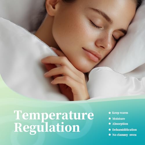 100% Wool Comforter Summer Lightweight Duvet Insert Noiseless Pure Cotton Shell Comforter Temperature Regulation Breathable Comfortable Wool Bedding for Luxurious Sleep Queen Size Molithe