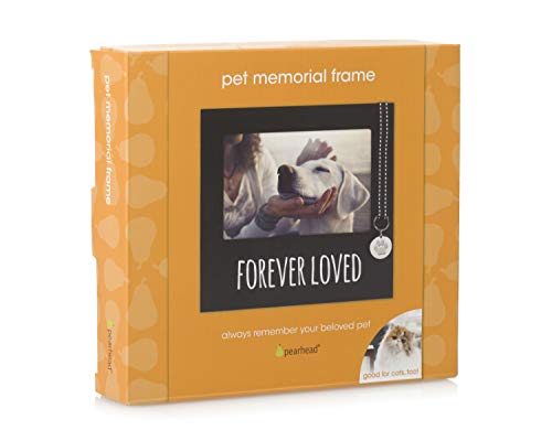 Pearhead Forever Loved Pet Keepsake Picture Frame, Photo Frame for Pet Owners and Dog Lovers, Ideal Memorial Gift for Loss of Dog and Pet Remembrance, Wall Mount And Tabletop Frame, Black