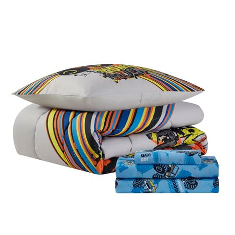 Kids Bedding Set Bed in a Bag for Boys and Girls Toddlers Printed Sheet Set and Comforter, Twin, Monster Truck Sweet Home Collection