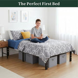 Twin Size Bed Frame, 14 Inch Metal Platform Bed Frames with Heavy Duty Steel Slat Support, No Box Spring Needed, Easy Assembly, Under Bed Storage SageNest