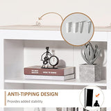 HOMCOM 70" White Kitchen Hutch with Adjustable Shelves and Open Countertop Storage HOMCOM