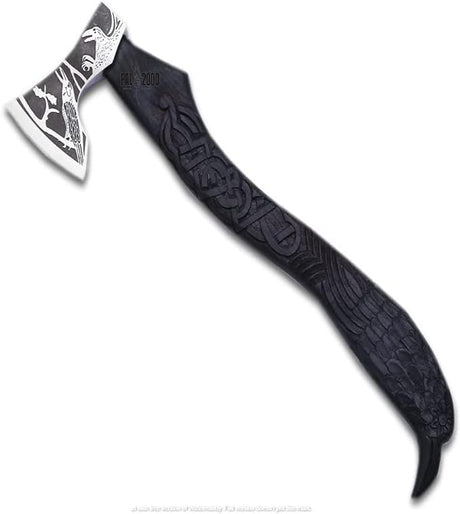 Viking Axe, Crow Hatchet,Throwing Axes,Hand Axe,Gifts for him, Crow Design Handle Wood Working Tool,Viking Gifts for Men,Camping Hatchet,Tomahawk,Bearded Axe WoodArtSupply