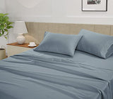 LANE LINEN Twin Bed Sheet Set – 450 Thread Count 100% Long Staple Cotton, Naturally Cooling & Soft, 15” Deep Pocket Fully Elasticized Fitted Sheet, Luxury Hotel Bedding, French Blue LANE LINEN