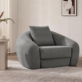 SICOTAS 49.9" Curved Convertible Sofa Couch Bed for Living Room Futon Cloud Boneless Sleeper Chair Pull Out Floor Couch with Deep Seat Single Foam Lounger No Assembly for Bedroom Apartment, Dark Grey SICOTAS