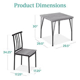 Best Choice Products 3-Piece Dining Set Modern Dining Table Set, Metal and Wood Square Dining Table for Kitchen, Dining Room, Dinette, Breakfast Nook w/ 2 Chairs - Gray Best Choice Products