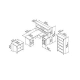 Bush Furniture Salinas 60W Antique White L Shaped Desk Set with Hutch, File Cabinet & Bookcase Bush Business Furniture