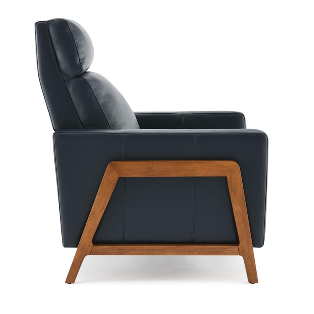 Comfort Pointe Reed Top Grain Leather Push Back Recliner - Midnight Blue Comfort Pointe
