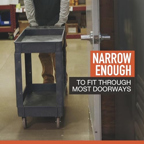 Ironton 500-Lb. Capacity 2 Tray Utility Cart, Maintenance-Free Structural Foam Construction Cargo Pushcart, Scratch Resistant, Easy to Clean Service Ironton