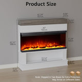 3-Sided View Electric Fireplace Insert - Freestanding Fireplace Minimalist Mantel - 12 Color Flame Effect - 1500/750 Watt Heater - Remote Control - Log & Crystals(40", White, Open Storage) Maxhonor