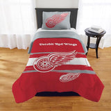 NORTHWEST Officially Licensed Detroit Red Wings NHL Team Comforter Set – Microfiber Twin/Twin XL Comforter & Sham with Hockey Logo for Fans, Dorms, Game Day Bedrooms Northwest