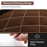 MUXHOMO 7 Pieces Full Comforter Set, Reversible Bed in a Bag Full Size, All Season Bedding Set with Comforter, Flat Sheet, Fitted Sheet, Pillowcases & Shams, Brown & Khaki