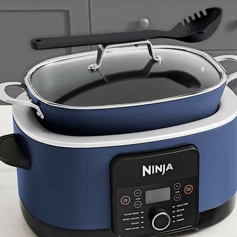 Ninja Foodi PossibleCooker PRO 8.5 Quart Multi-Cooker, with 8-in-1 Slow Cooker, Dutch Oven, Steamer & More, Glass Lid & Integrated Spoon, Nonstick, Oven Safe Pot to 500°F, Navy (Blue) Ninja