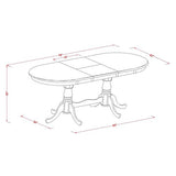 East West Furniture PLAN7-BCH-LC 7 Piece Dining Table Set Consist of an Oval Dining Room Table with Butterfly Leaf and 6 Faux Leather Upholstered Chairs, 42x78 Inch, Black & Cherry East West Furniture
