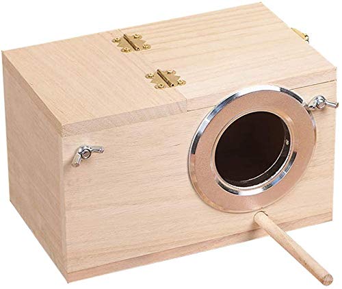 YJJKJ Pet Wood Parakeet Nest Box Bird House Breeding Nesting Bird Cage Box for Lovebirds Cockatiel Parrotlets