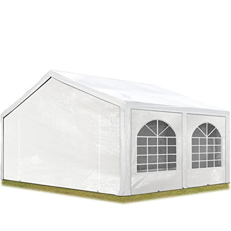 TOOLPORT Party Tent 16x16 ft Garden Tent Canopy PE 450 N Tarpaulin 100% Waterproof White TOOLPORT