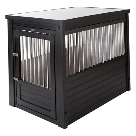 New Age Pet ECOFLEX InnPlace Dog Crate & End Table, Indoor Furniture Style Pet Kennel for Small, Medium, Large & XL Dogs, Durable Composite, Espresso Black, Large New Age Pet