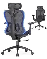 amseatec Ergonomic Office Desk Chair, Comfortable Computer Gaming Chair, Breathable Mesh Back & Seat, Adjustable Armrest & Headrest, Lumbar Support, Butterfly Design for Home Office (Black) amseatec