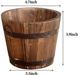 CoscosX 3 Pcs Rustic Wooden Bucket Flower Planter Patio Garden Backyard Planter Outdoor Indoor Home Decor CoscosX