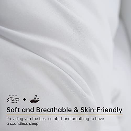 ABOUTABED Twin Comforter Duvet Insert White, All Season Down Alternative Comforter, Ultra Soft Quilted Bedding Comforter with 8 Corner Tabs, Machine Washable ABOUTABED