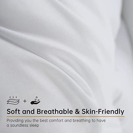 ABOUTABED Twin Comforter Duvet Insert White, All Season Down Alternative Comforter, Ultra Soft Quilted Bedding Comforter with 8 Corner Tabs, Machine Washable ABOUTABED