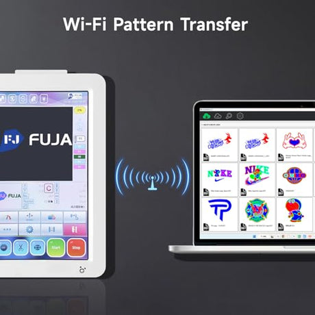 FUJA Commercial Embroidery Machine with 10 Needles, 1200SPM Max Speed, 7" Touch Screen, 9.5" × 14.2" Embroidery Area for Small Business & Beginners, Built for Hat, Flat, Patches, T-shirt and more FUJA