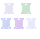 LASSUM 50 Pieces Plastic Floss Bobbins Embroidery Thread Cards Cross Stitch Bobbin Craft DIY Sewing Storage,5 Colors LASSUM