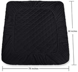 Utopia Bedding Quilted Fitted Mattress Pad, King Size, Elastic Fitted Mattress Topper Protector and Cover with Deep Pocket Stretches up to 16 Inches, Machine Washable (Black) Utopia Bedding