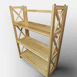 Casual Home Montego 3-Shelf Folding Bookcase, Natural , 27.5" Wide Casual Home