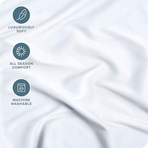 Bare Home Fitted Bottom Sheet Queen Size - Premium 1800 Microfiber - Ultra-Soft Hotel Luxury - Deep Pocket - Durable and Long Lasting - Fitted Sheet (Queen, White) Bare Home