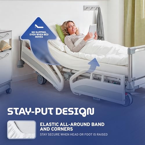 3 Piece Hospital Bed Sheet Set, Soft Jersey Knitted T-Shirt Quality, 1 Flat, 1 Fitted, 1 Pillowcase White Classic