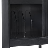 Crosley Furniture Arden Mid Century Record Storage Console Turntable Stand, Vinyl Storage Up to 315 Records, Black Crosley Furniture