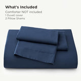 Bedsure 100% Bamboo Duvet Cover King Size - Lightweight Silky Cooling Rayon Derived from Bamboo Comforter Cover Set for Hot Sleepers, Breathable & Moisture-Wicking Bedding Set, Navy Bedsure