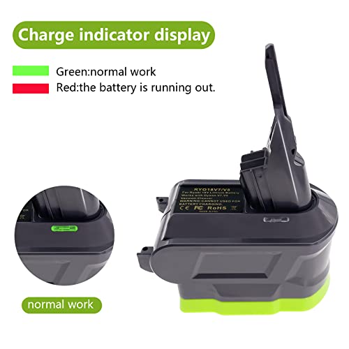 URUN 2-in-1 Adapter for Ryobi 18V Lithium Battery Convert to for Dyson V7/8 Handheld Vacuum Cleaner Battery Compatible with V7/8 Animal V7/8 Absolute V7/8 Motorhead Pro V7/8 Trigger V7/8 URUN