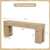 Epecoya Extra Long Sofa Console Table for Entryway Living Room, 79-Inch Farmhouse Wood Behind Couch Table, Rectangular Accent Console with Wooden Double Base for Hallway Foyer Entrance, Light Oak Epecoya