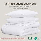 California Design Den 3 Pc White King Duvet Cover Set - Winner Good Housekeeping Best Bedding Awards 2025, 400 Thread Count Sateen, 100% Cotton Duvet Cover Set, Button Closure, Corner Ties - White California Design Den