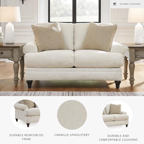 Signature Design by Ashley Valerani Classic Loveseat for Living Room, Beige Signature Design by Ashley