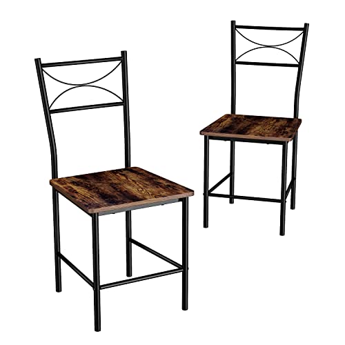 JOIN IRON 3-Piece Kitchen Dining Room Table Set for Small Spaces，Iron Wood Square Table with 2 Chairs for Kitchen Dining Room Furniture - WoodArtSupply