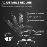 GTPLAYER Gaming Chair, Computer Chair with Footrest and Lumbar Support, Height Adjustable Game Chair with 360°-Swivel Seat and Headrest and for Office or Gaming (Snow White) GTPLAYER