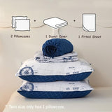 Simple&Opulence 100% Organic Cotton Duvet Cover for Kids Teens,3 Pieces Soft Cartoon Comforter Cover with Zipper Closure, Boys Bedding Set with Sailboat Pattern,Twin Simple&Opulence