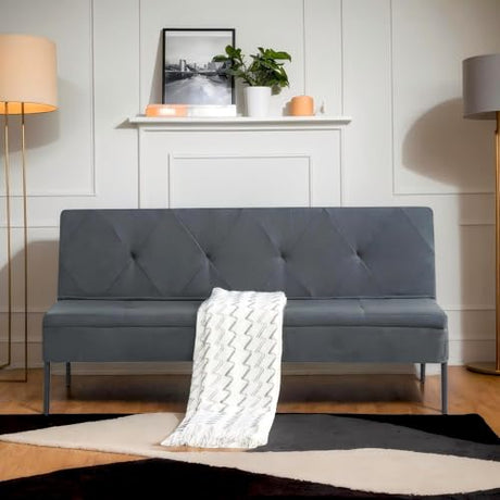 MWrouqfur Convertible Folding Futon Sofa Bed,Modern Fabric Sleeper Bed Couches with 3 Reclining Angles,68" Split Back Recliner Loveseat for Small Living Room Apartment Dorms (Grey, 70") MWrouqfur