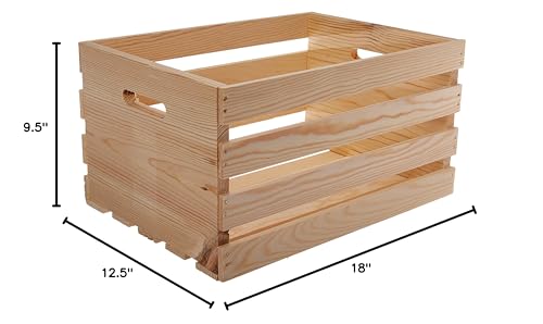 HOUSEWORKS 67140 18" Lx12.5 Wx9.5 H Large Crates & Pallet Wood Crate, 67140 18" Lx12.5 Wx9.5 H Large Crates & Pallet Wood Crate HOUSEWORKS